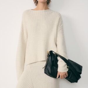 Mango perkins-neck sweater, size S